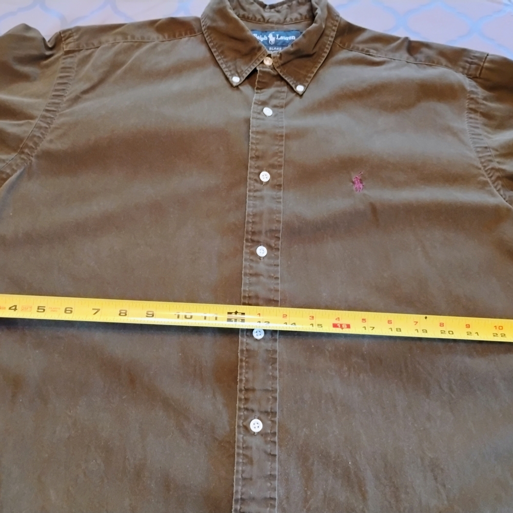 Ralph Lauren Olive Green Large Long Sleeve Men's Button-Down Shirt - Picture 6 of 8